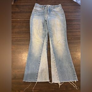 MADEWELL Cali Demi-Bootcut Stretch Blue Denim Color Block Jeans Size 25
